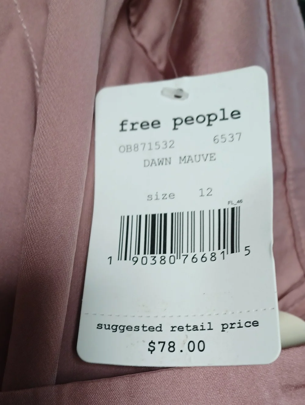 NWT Free People Dawn Mauve Maxi Skirt Size 12